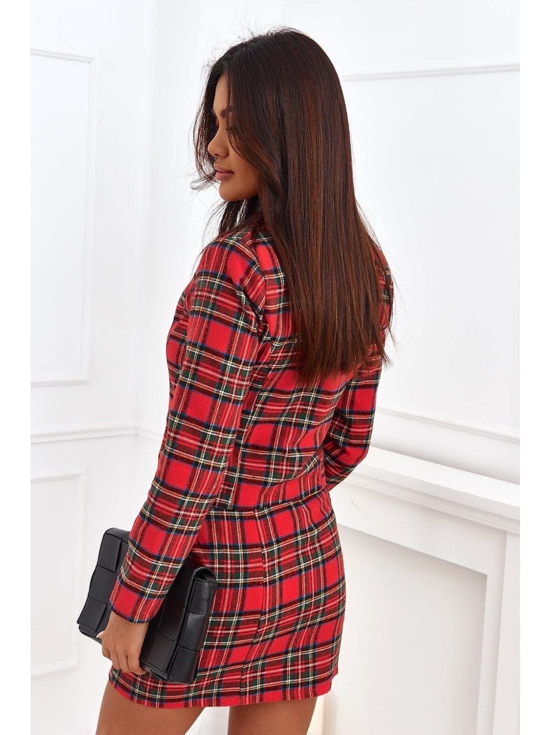 Red and green checkered mini skirt 80077 - Online store - Boutique